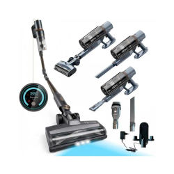 NARVI Aspirador Sin Cable, Motor 500W, Potencia de succión 40 Kpa 150AW , Luz LED para detección de polvo, Tubo Flexible para un mejor manejo, Función Smart, Batería Extraíble, Filtro HEPA . Diseño