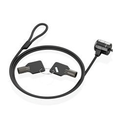 Aisens cable de seguridad de acero con cerradura de llave - compatible con kensington lock - para ordenador, monitor y portatil - color negro