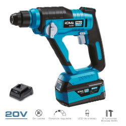 KIT TALADRO PERFORADOR 20V CON BATERÍA Y CARGADOR KOMA TOOLS PRO SERIES BATTERY