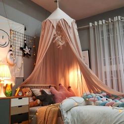 Mosquitera con cúpula colgada para bebés y niños, tienda de campaña para cuna, ropa de cama para niñas y niños, decoración para sala de estar, dosel de esquina, mosquitera para bebé