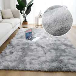 Alfombra suave para sala de estar, alfombra de felpa, alfombras gruesas y esponjosas, alfombras largas para dormitorio, alfombra antideslizante para suelo, alfombrillas de terciopelo grises para