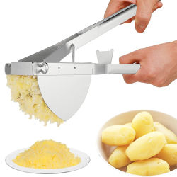 LMETJMA-triturador de patatas de acero inoxidable, triturador de patatas de alta resistencia para alimentos para bebés, exprimidor de frutas y verduras KC0154