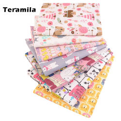 Teramila-Medidor de tela de algodón con diseño de dibujos animados, Telas Tissu DIY, edredones de retales, vestido, sábana para bebés y niños, textiles para el hogar