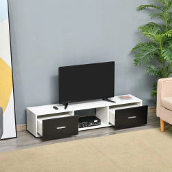 HOMCOM Mueble para TV de hasta 60" con 2 Cajones y Compartimento Abierto