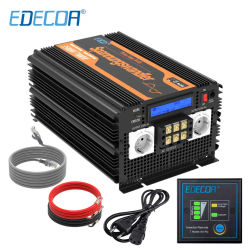 EDECOA UPS Inversor 3500w Cargador DC 12V AC 220V 230V Convertidor de potencia fuera de la red Inversor de onda sinusoidal pura