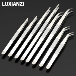 Pinzas LUXIANZI de acero inoxidable, pinzas rectas de codo largo para plantas de jardín, Clip de cocina, barbacoa, alicates DIY, herramienta Dental médica