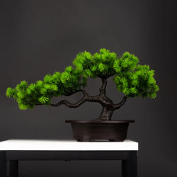 Plantas de pino artificiales de 27cm, bonsái, adornos de árbol falso, plantas de plástico, árbol de simulación de paisaje para decoración de escritorio de la habitación del hogar