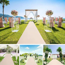 Alfombra personalizada de champán dorado para boda, pasillo blanco y rojo, alfombra de fiesta de ceremonia, interior y exterior, 1,0mm de grosor