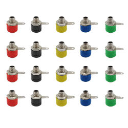 20 piezas conector hembra con conector Banana de 4mm, terminales de Panel de altavoz, adaptador de enchufe Banana en 5 colores