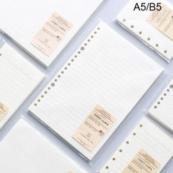 Recambio de cuaderno de hojas sueltas A5 B5, 60 hojas, carpeta espiral Kawaii, índice, página interior, cuadrícula de puntos, papelería Connell en blanco