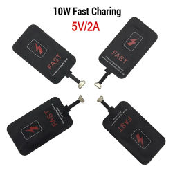 Receptor de cargador inalámbrico de 5V/2A y 10W para iPhone, Xiaomi, Samsung, Huawei, adaptador de carga inalámbrica, alfombrilla para Android tipo C