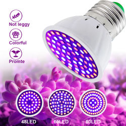 Bombilla Led de cultivo 220V E27 60 80LEDs espectro completo LED planta invernadero luz de crecimiento hidropónico planta de interior Phyto lámpara de flores