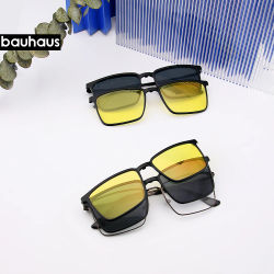 Montura de gafas con clip X107, gafas graduadas ópticas con montura de gafas de Metal fría polarizada magnética