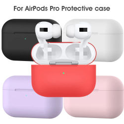 Funda protectora de silicona para AirPods Pro, funda suave con gancho, Color sólido, 2, 1