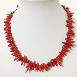 Collar de piedra de Coral Natural Irregular, rama de planta, joyería de forma libre, plántulas Vintage, cadena clásica con cuentas, regalo