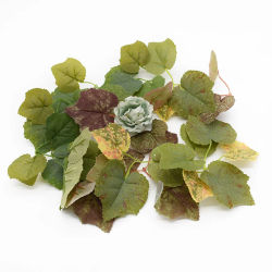 10/20 piezas hojas artificiales simulación de plantas verdes decoraciones Diy hogar boda jardín decoración hojas falsas cajas de dulces