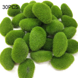 Artesanías creativas, 30 Uds., verde, para jardín y manualidades, rocas de musgo artificiales, planta de simulación, decoración artesanal, piedra falsa