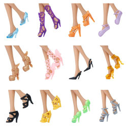 12 pares aleatorios de zapatos para muñecas, sandalias de estilo mixto coloridas a la moda, accesorios de tacones altos, ropa para muñecas de 11,5 pulgadas, juguetes para bebés