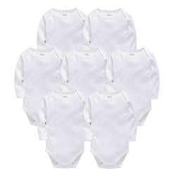 Ropa de bebé Blanco sólido, Body de algodón de manga larga para bebés y niños, mono para recién nacidos de 0 a 24 meses