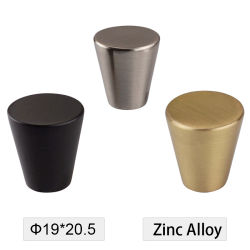 Pomos para puertas de gabinetes de cocina de aleación de zinc maciza, acabado níquel cepillado y negro mate, de un solo orificio, tiradores para cajones de muebles y cómodas