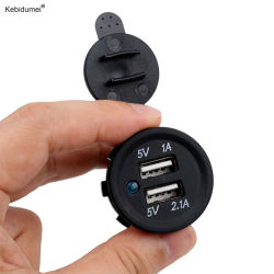 Kebidumei Universal Dual USB encendedor de cigarrillos de coche divisor de enchufe 12V cargador de teléfono móvil adaptador de corriente piezas de salida Auto negro