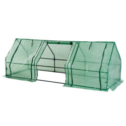 Outsunny Invernadero 2'7 Metros Tubo Acero 270x90x90cm Tomates Plantas Flores PE 140 g/m2