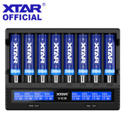 Cargador de batería XTAR 18650 VC8 = VC4 + VC4SL QC3.0 tipo C cargador rápido carga pantalla LCD Carregador para batería 21700 20700 18650