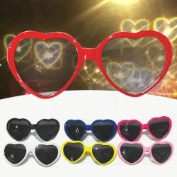 Gafas con efectos en forma de corazón de amor, mira las luces cambian hacia la forma del corazón por la noche, gafas de difracción, gafas de sol de moda para mujer