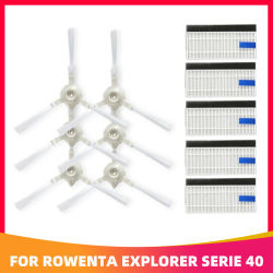 Compatible con Tefal Rowenta Explorer/ x-plorer 20 40 50 Serie filtro de Cepillo Lateral piezas de repuesto Aspiradora Robótica