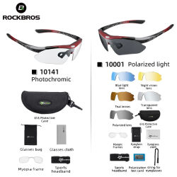 ROCKBROS gafas fotocromáticas para bicicleta gafas de ciclismo gafas de sol polarizadas montura para miopía MTB montaña UV400 gafas para bicicleta