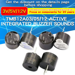 10 Uds zumbador activo 3V/5V/12V TMB12A03 TMB12A05 TMB12A12 tono de pitido continuo largo magnético 12095 12*9,5mm Mini altavoz de enchufe