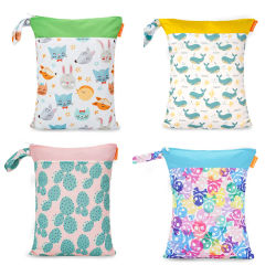 HappyFlute bolsas de pañales para bebés, bolsa húmeda/seca con doble cremallera, mochila impermeable para pañales de tela húmeda, funda para pañales reutilizable, bolsa húmeda