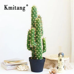 Plantas tropicales grandes de 30/43cm, árbol de Cactus Artificial para interiores, rama de planta suculenta falsa, bola de espina del desierto de plástico para decoración del hogar