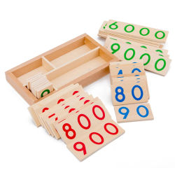 Tarjeta de números de madera 1-9000, tarjeta de aprendizaje Montessori, material didáctico de matemáticas, educación temprana para niños en edad preescolar para bebés