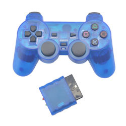 Mando inalámbrico de Color transparente para PS2, Joystick de vibración de 2,4G, controlador Bluetooth compatible con Playstation 2 Joypad