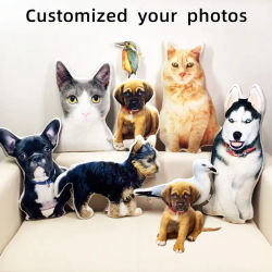 Cojín Personalizado con Foto de Perro, Almohada de Peluche para Mascotas, Almohada de Gato, Decoración para Sofá y Auto, Regalo de Cumpleaños Personalizado