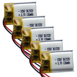 Batería de polímero de litio Lipo, 3,7 V, 130 mAh, 361520, para Mp3, Mp4, auriculares, altavoz, Bluetooth, auriculares, reloj inteligente