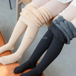 Medias cálidas de invierno para niñas, pantimedias de baile para bebés, más rayas de terciopelo, forro Polar, Leggings