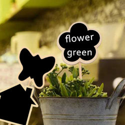 Etiquetas creativas para plantas de pizarra, varias formas, etiquetas de madera grabables, flores reutilizables, suministros de decoración de jardín en maceta, 10 Uds.