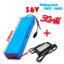 Batería para bicicleta eléctrica 10S3P, 36V, 30Ah, 18650, 500W, alta potencia y capacidad, 42V, Scooter, con cargador