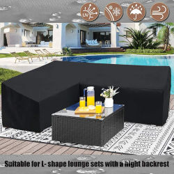 Funda de sofá esquinero para exteriores, 15 tamaños, cubierta de muebles esquineros de ratán para jardín, forma de V, forma de L, impermeable, juego de protección para sofá, fundas antipolvo