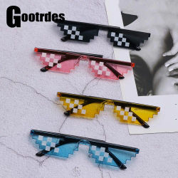 Nuevo diseño divertido mosaico gafas de sol Thug Life gafas de sol Pixel negro Retro Gamer Robot gafas de sol fiesta de cumpleaños Cosplay favores