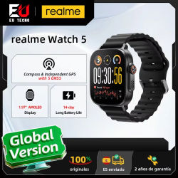 Versión global realme Watch 5 Smartwatch Brújula y GPS independiente con 5 GNSS Pantalla AMOLED de 1,97 pulgadas Hasta 14 días de duración de la batería IP68