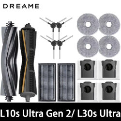 Dreame L10s Ultra Gen 2/L30s Ultra Robot repuestos de aspiradora cepillos laterales principales paños de fregona filtros HEPA bolsas de polvo Accesorios