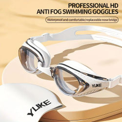 YUKE Gafas de natación Profesión HD Impermeable Cómodo Anti Niebla UV Gafas de natación Deportes acuáticos Gafas ajustables para hombres y mujeres