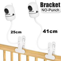 Abrazadera de cámara Flexible portátil, soporte para Monitor de bebé, soporte para cámara, Monitor de cámara web, Base de soporte Flexible sin perforaciones con Clip