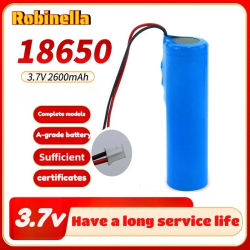 Batería de litio recargable de 3,7 V, 18650, 2600mah para luz LED, Altavoz Bluetooth, afeitadoras, cortapelos, baterías, enchufe de PH2.0-2P