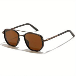 2026 Nuevas gafas de sol polarizadas vintage unisex, bisagra de metal compuesto con marco cuadrado, accesorio de moda para actividades al aire libre
