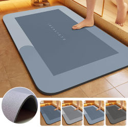 Alfombra de baño de tierra de diatomeas, súper absorbente, antideslizante, de secado rápido, suave, para baño, ducha, lavandería, dormitorio, cocina, RV