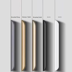 Manijas invisibles de aluminio para gabinete de 80-1200mm, tiradores de cajones sellados con borde, manijas de puertas de armario curvadas modernas para muebles de cocina